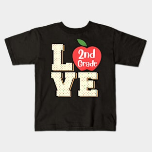 Love 2nd Second Grade TShirt 2nd Grade Student & Teacher Kids T-Shirt